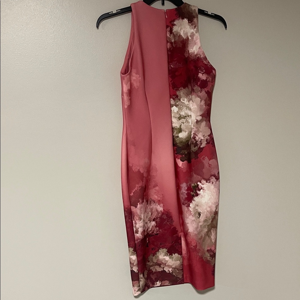 Donna Karan Floral Midi Dress - Red and Pink size 4 - Picture 3 of 4